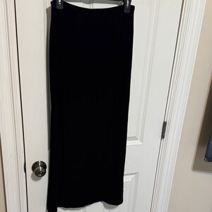 Vintage Ronni Nicole Black Maxi Skirt - velvet Sleek Straight Silhouette